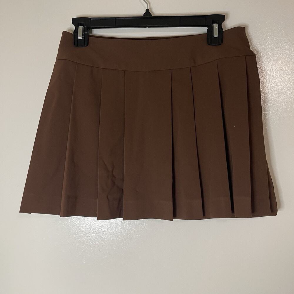 Aritzia Sunday best brown pleated mini skirt size 4